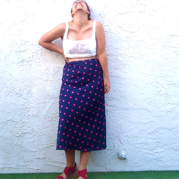 Zara Dresses & Skirts - Zara Polka Dot Midi Skirt, M